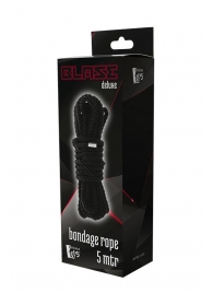 Черная веревка для шибари DELUXE BONDAGE ROPE - 5 м. - Dream Toys - купить с доставкой в Королеве