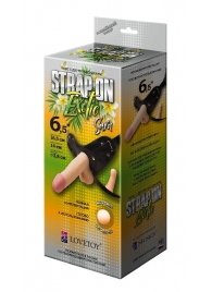 Пояс-трусики с 2 насадками Exotic-Sara - 16,5 см. - LOVETOY (А-Полимер) - купить с доставкой в Королеве