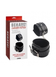 Черные оковы на ноги Obey Me Leather Ankle Cuffs - Chisa - купить с доставкой в Королеве