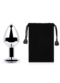 Серебристая анальная пробка с прозрачным стразом - 7,2 см. - Anal Jewelry Plug - купить с доставкой в Королеве