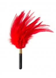 Красный перьевой тиклер Plume - 23 см. - Lola Lingerie - купить с доставкой в Королеве
