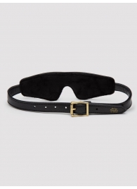Черная плотная маска на глаза Bound to You Faux Leather Blindfold - Fifty Shades of Grey - купить с доставкой в Королеве