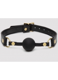 Черный кляп-шар Bound to You Faux Leather Ball Gag - Fifty Shades of Grey - купить с доставкой в Королеве