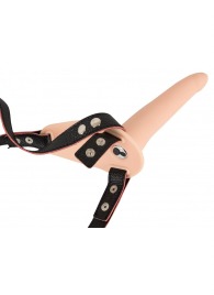 Телесный поясной страпон с вибрацией Vibrating Strap-On - 15,7 см. - Orion - купить с доставкой в Королеве