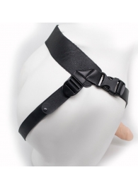 Пустотелый фаллопротез-реалистик на ремешках с заклепками - 17 см. - LOVETOY (А-Полимер) - купить с доставкой в Королеве