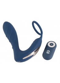 Синий вибростимулятор простаты с кольцом - 14,5 см. - Orion - в Королеве купить с доставкой