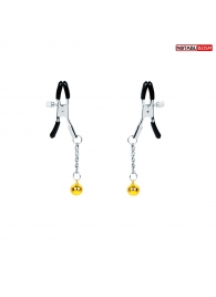 Оригинальные зажимы на соски с желтыми шариками - Notabu - купить с доставкой в Королеве