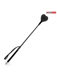 Черный стек с наконечником-сердечком - 54 см. - Notabu - купить с доставкой в Королеве