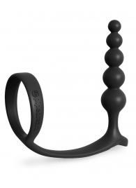 Черная анальная цепочка с эрекционным кольцом Ass-gasm Cockring Anal Beads - Pipedream - в Королеве купить с доставкой