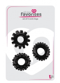 Набор из 3 черных эрекционных колец SET OF 3 COCKRINGS - Dream Toys - в Королеве купить с доставкой