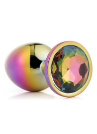 Голографическая анальная втулка с радужным кристаллом - 7,1 см. - Dream Toys - купить с доставкой в Королеве