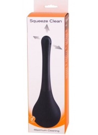 Черный анальный душ SQUEEZE CLEAN с закругленным наконечником - Seven Creations - купить с доставкой в Королеве