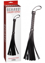 Черная многохвостая плеть Pleasure Whip - 46 см. - Chisa - купить с доставкой в Королеве
