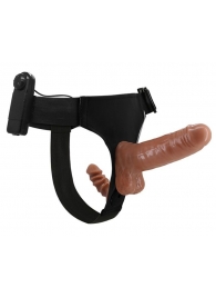 Страпон с вагинальной пробкой и вибрацией Ultra Passionate Harness - 16 см. - Baile - купить с доставкой в Королеве