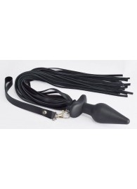 Черная анальная пробка с плетью - Sitabella - купить с доставкой в Королеве