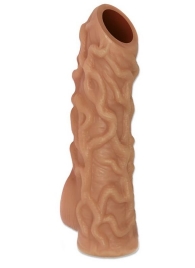 Телесная насадка с венками и открытой головкой Nude Sleeve M - 12 см. - KOKOS - в Королеве купить с доставкой
