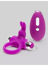 Лиловое виброкольцо с пультом ДУ Remote Control Cock Ring - Happy Rabbit - в Королеве купить с доставкой