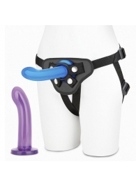 Страпон унисекс Beginners Strap-On с 2 насадками - 15 и 13 см. - Lux Fetish - купить с доставкой в Королеве