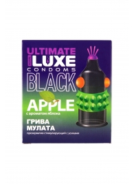 Черный стимулирующий презерватив  Грива мулата  с ароматом яблока - 1 шт. - Luxe - купить с доставкой в Королеве
