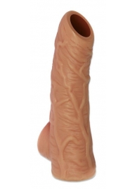 Телесная открытая насадка-реалистик с подхватом мошонки Nude Sleeve S - 10 см. - KOKOS - в Королеве купить с доставкой