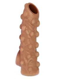Телесная насадка с бугорками и открытой головкой Nude Sleeve S - 10 см. - KOKOS - в Королеве купить с доставкой