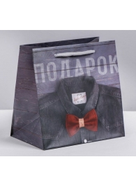 Ламинированный квадратный пакет «Мужской стиль» - 14 х 14 х 9 см. - Сима-Ленд - купить с доставкой в Королеве