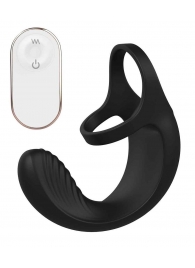 Черный анальный стимулятор с эрекционными кольцами Remote Couple Teaser - Dream Toys - в Королеве купить с доставкой