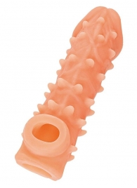 Телесная закрытая насадка с пупырышками Cock Sleeve Size L - 17,6 см. - KOKOS - в Королеве купить с доставкой