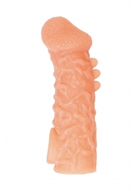 Телесная закрытая насадка с шершавой головкой Cock Sleeve Size M - 15,6 см. - KOKOS - в Королеве купить с доставкой