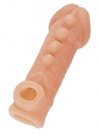 Телесная закрытая насадка с шишечками Cock Sleeve Size L - 17,6 см. - KOKOS - в Королеве купить с доставкой