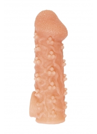 Телесная закрытая насадка с пучками шишечек Cock Sleeve Size S - 13,8 см. - KOKOS - в Королеве купить с доставкой