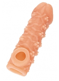 Телесная закрытая насадка с пучками шишечек Cock Sleeve Size M - 15,6 см. - KOKOS - в Королеве купить с доставкой