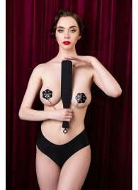 Черная силиконовая шлепалка  - 37,5 см. - ToyFa - купить с доставкой в Королеве