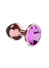 Пробка цвета розового золота с лиловым кристаллом Diamond Quartz Shine L - 8,3 см. - Lola Games - купить с доставкой в Королеве