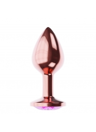 Пробка цвета розового золота с лиловым кристаллом Diamond Quartz Shine L - 8,3 см. - Lola Games - купить с доставкой в Королеве