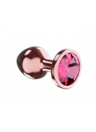 Пробка цвета розового золота с малиновым кристаллом Diamond Ruby Shine S - 7,2 см. - Lola Games - купить с доставкой в Королеве