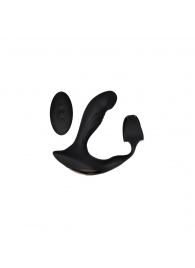 Черный вибромассажер простаты с эрекционным кольцом Strapped   Tapped - Zero Tolerance - в Королеве купить с доставкой