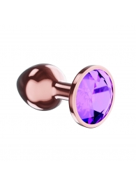 Пробка цвета розового золота с фиолетовым кристаллом Diamond Amethyst Shine L - 8,3 см. - Lola Games - купить с доставкой в Королеве