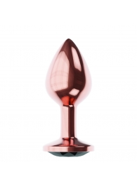 Пробка цвета розового золота с черным кристаллом Diamond Jet Shine L - 8,3 см. - Lola Games - купить с доставкой в Королеве