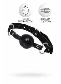 Черный кляп-шар на кожаных ремешках Anonymo - ToyFa - купить с доставкой в Королеве