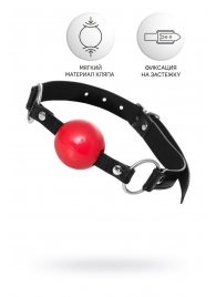 Красный кляп-шар на черных ремешках Anonymo - ToyFa - купить с доставкой в Королеве