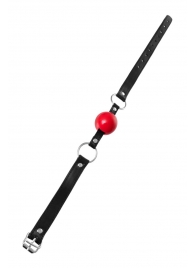 Красный кляп-шар на черных ремешках Anonymo - ToyFa - купить с доставкой в Королеве