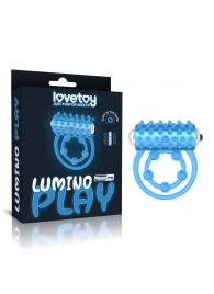 Голубое, светящееся в темноте виброкольцо Lumino Play Vibrating Penis Ring - Lovetoy - в Королеве купить с доставкой