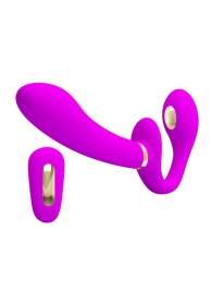 Лиловый безремневой страпон с функцией электростимуляции Thunderbird - Baile - купить с доставкой в Королеве