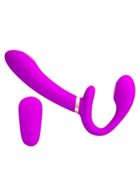 Лиловый безремневой страпон с функцией электростимуляции Thunderbird - Baile - купить с доставкой в Королеве