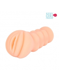 Телесный мастурбатор-вагина с комплектом эрекционных колец - Bior toys - в Королеве купить с доставкой
