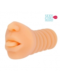Телесный мастурбатор-ротик с высунутым язычком - Bior toys - в Королеве купить с доставкой