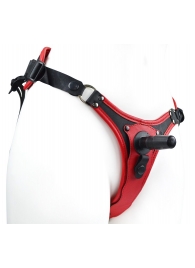 Красно-черный женский пояс с 2 способами крепления насадок - LOVETOY (А-Полимер) - купить с доставкой в Королеве