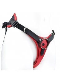 Красно-черный женский пояс с 2 способами крепления насадок - LOVETOY (А-Полимер) - купить с доставкой в Королеве