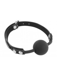 Черный силиконовый кляп-шарик на ремешках - Fetish Tentation - купить с доставкой в Королеве